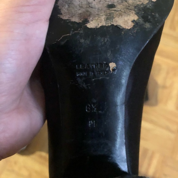 Saint Laurent Black Ysl Patent Leather Grosgrain Bow Pumps - Picture 5 of 5